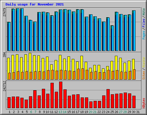 Daily usage for November 2021