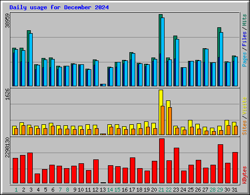 Daily usage for December 2024