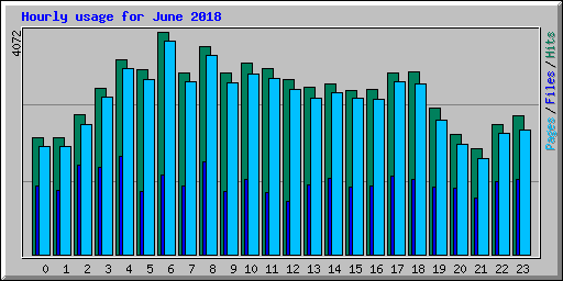 Hourly usage for June 2018