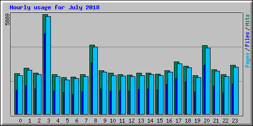 Hourly usage for July 2018