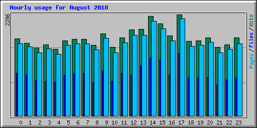 Hourly usage for August 2018