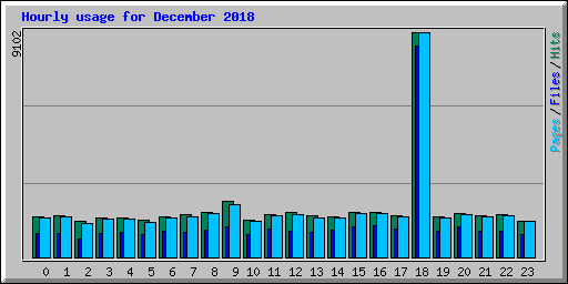 Hourly usage for December 2018