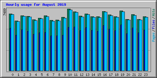 Hourly usage for August 2019