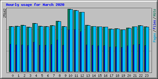 Hourly usage for March 2020