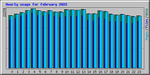Hourly usage for February 2022