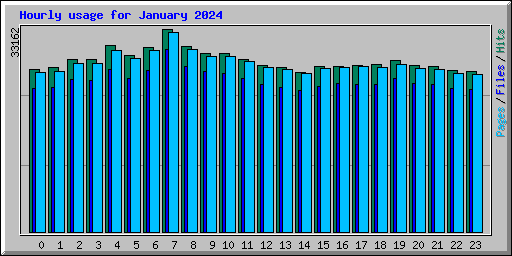 Hourly usage for January 2024