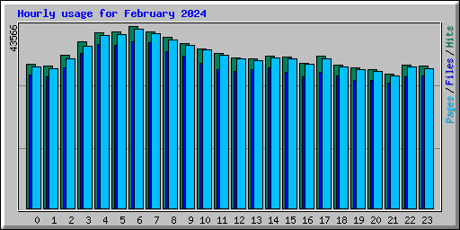 Hourly usage for February 2024